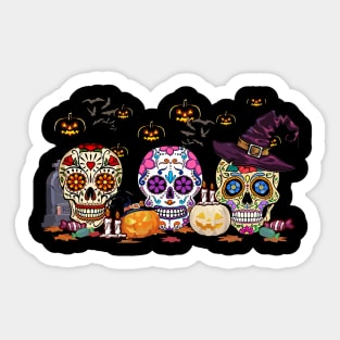 skull Halloween costume Sticker